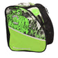 Youth ski boot & gear backpack bag, bright green Yeti pattern