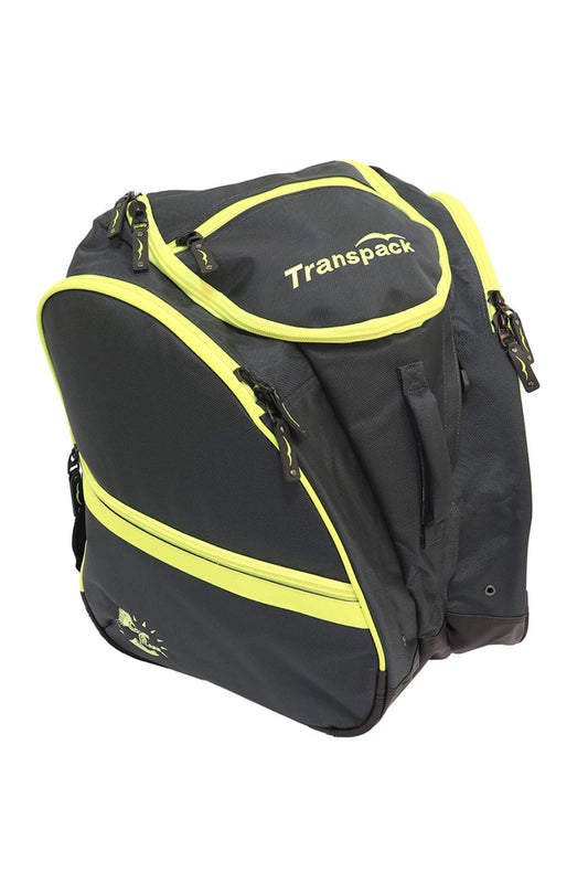 ski boot & gear bag, black with yellow accents