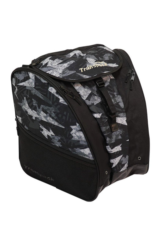 ski boot & gear backpack bag, gray camo pattern