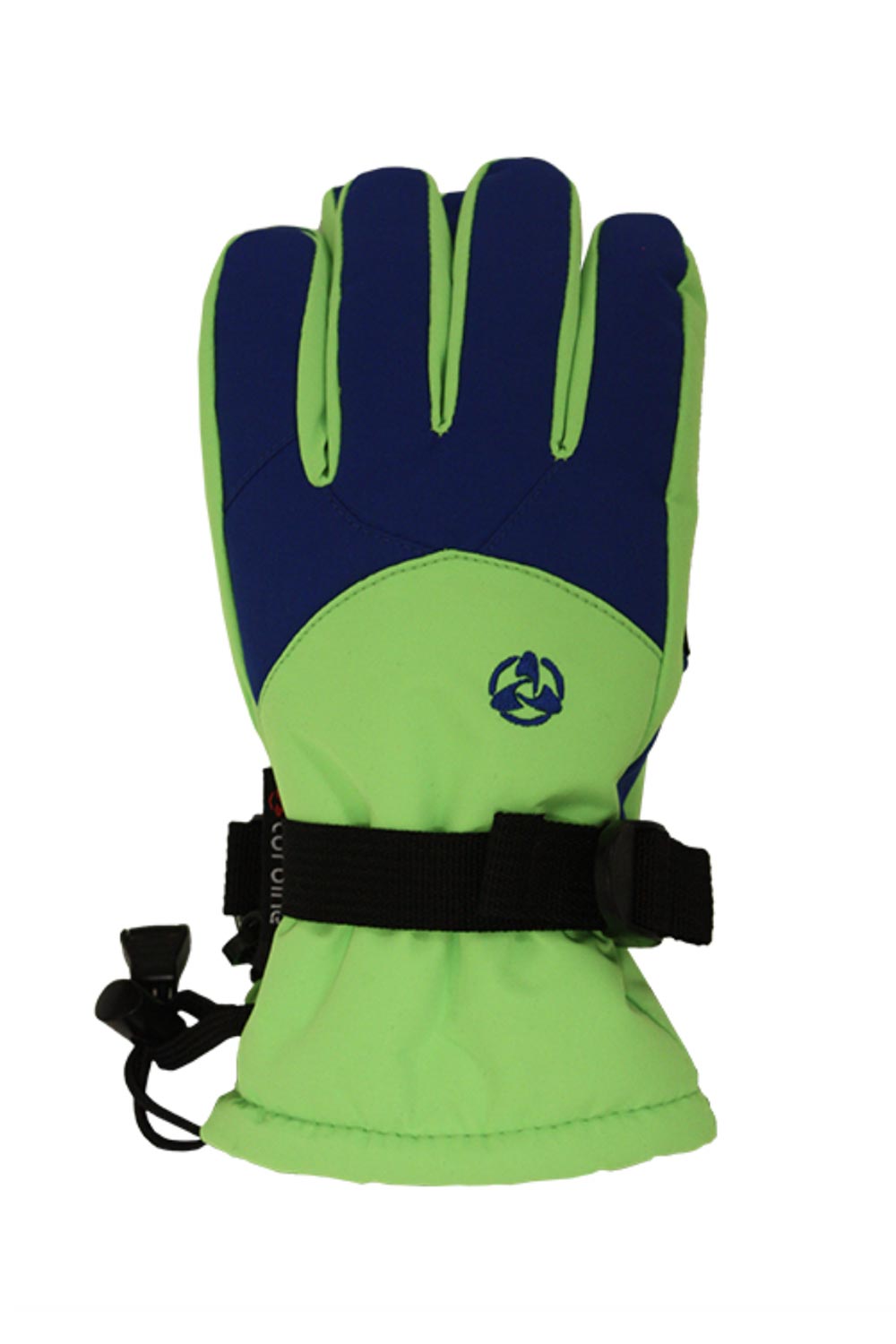 Boys' Turbine Blazer ski gloves, lime green and navy