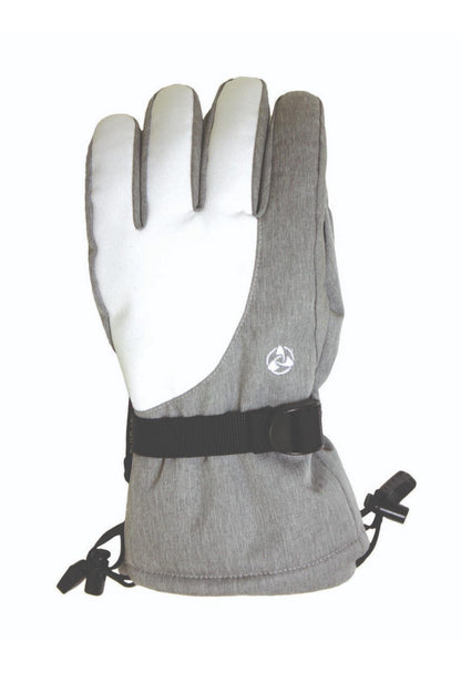 Turbine ski gloves, gray and white