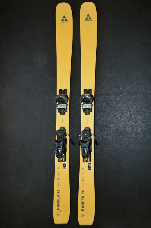 Fischer Ranger 96 demo skis, yellow with black bindings