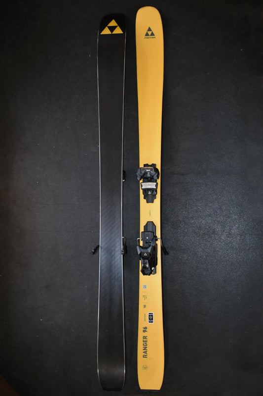 Fischer Ranger 96 demo skis, yellow, with black bindings