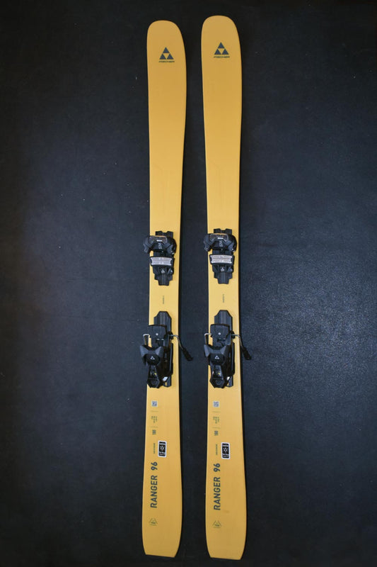Fischer Ranger 90 demo skis, yellow, with black bindings