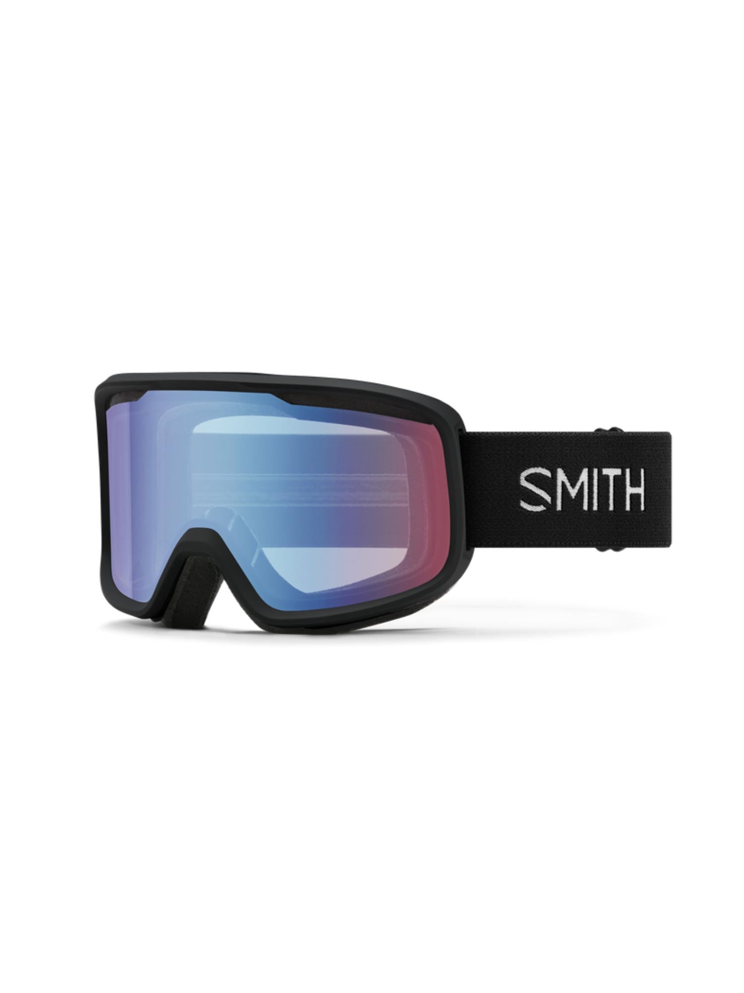 Smith ski/snowboard goggles, black strap blue lens
