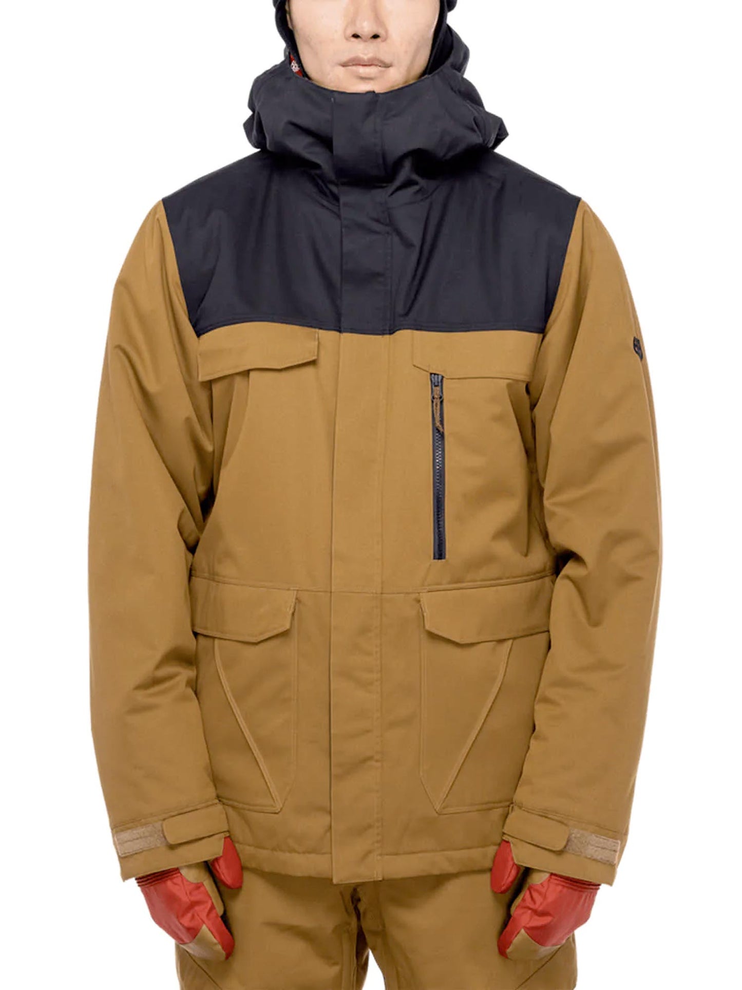 Mens' 686 Infinity snowboard jacket, black and brown