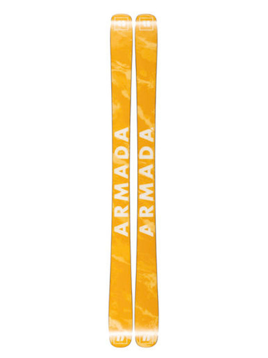 Bottom of skis, yellow with white Armada logo