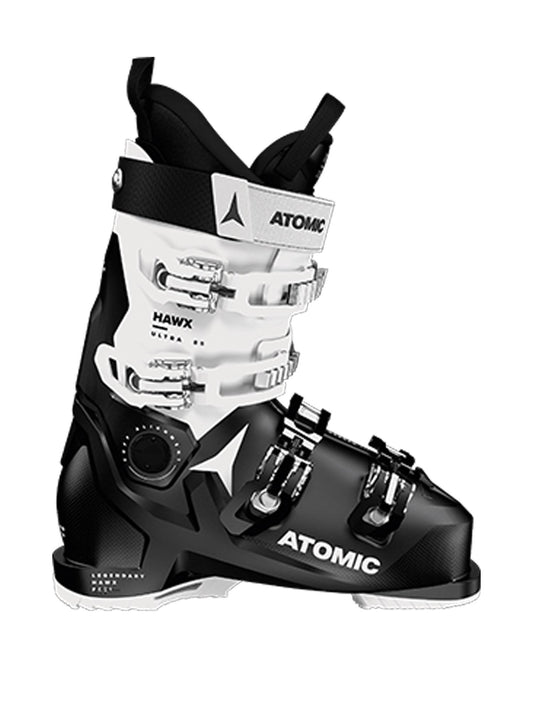black and white ski boots