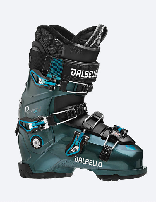 women's Dalbello Panterra 85 ski boots, green & black