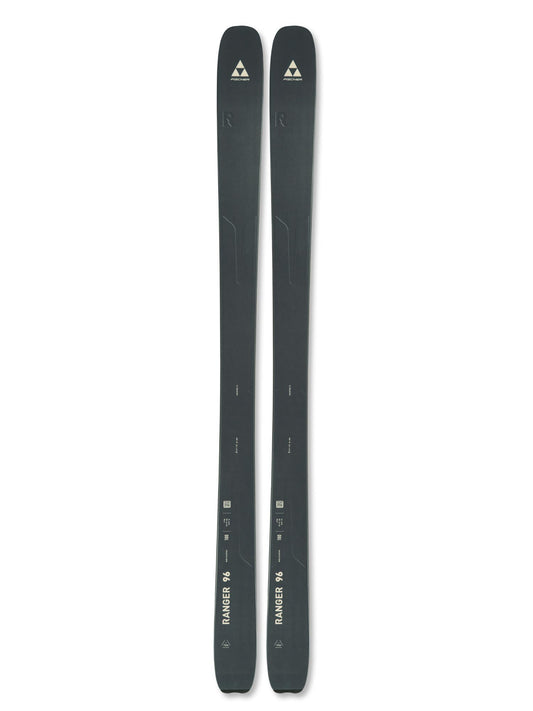 Gray Fischer Ranger 96 skis with white accents