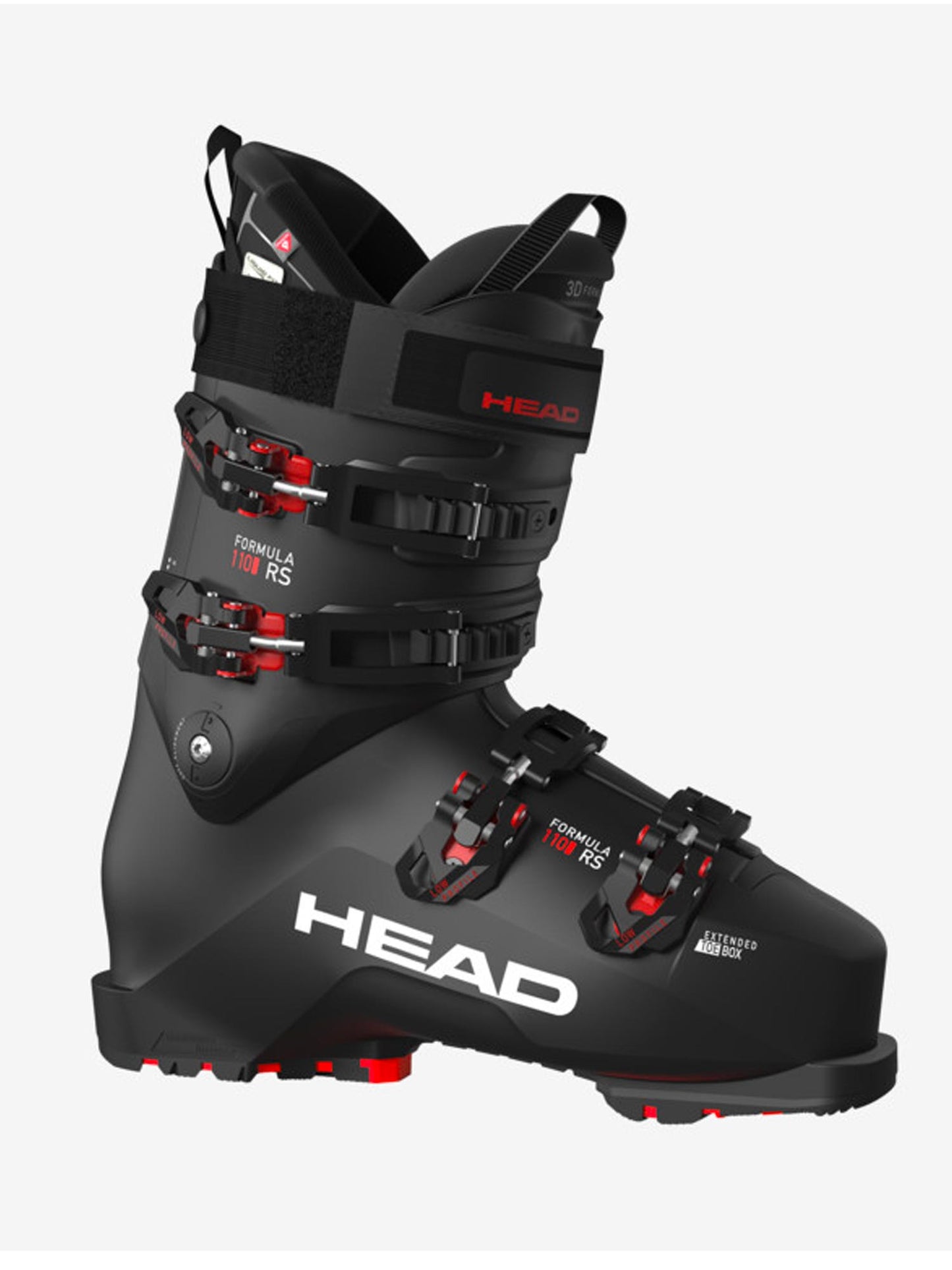men's Head Formula RS 110 ski boots, black with red accents