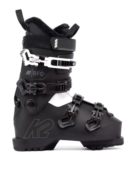 women's K2 BFC ski boots, black with white accents