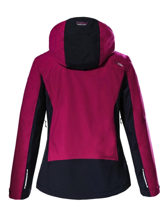 women's Killtec cross country ski jacket, black and pink