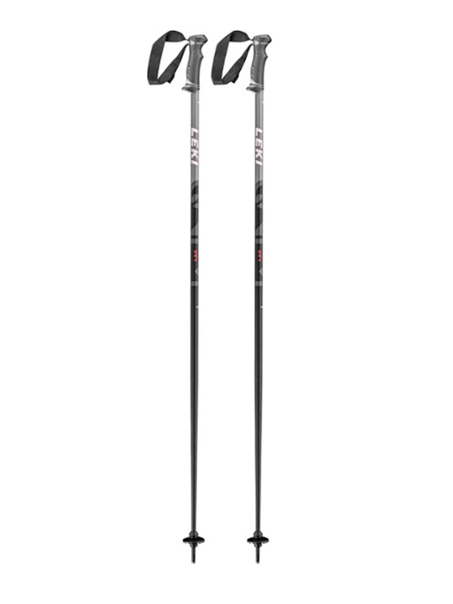 Leki ski poles, black and grey with red accent