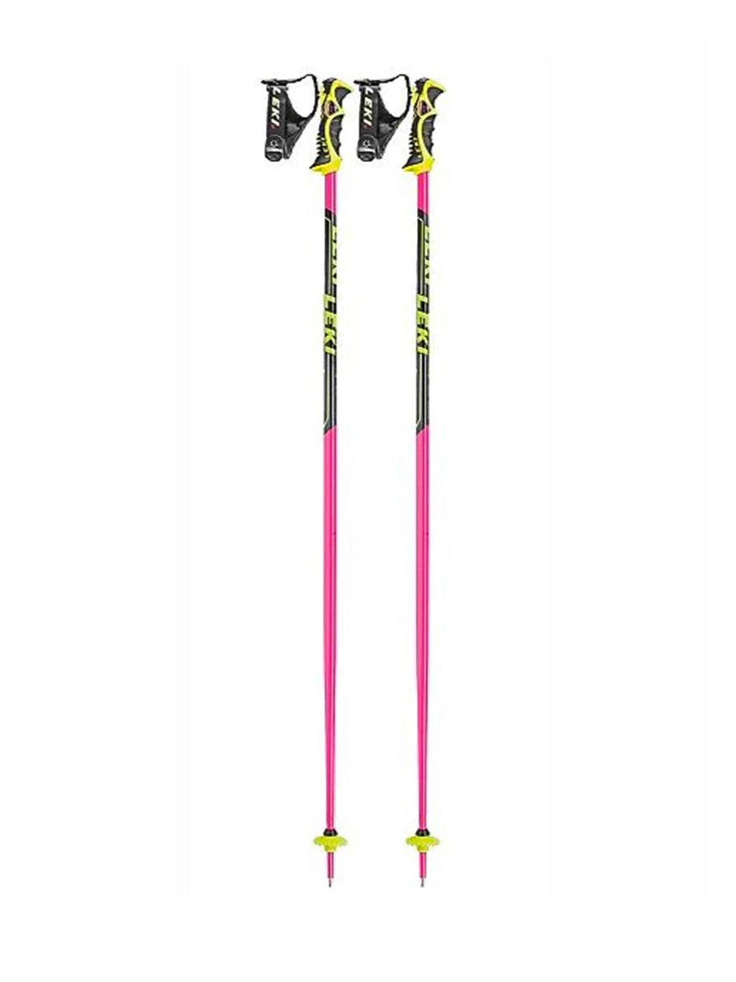 pink Leki ski poles