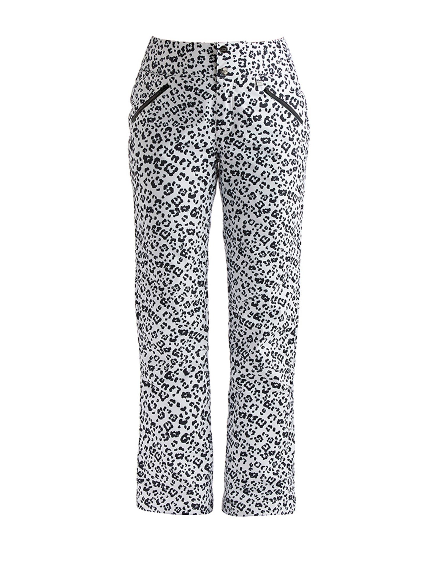 Women's Nils Hannah ski pants, white & black cheetah print