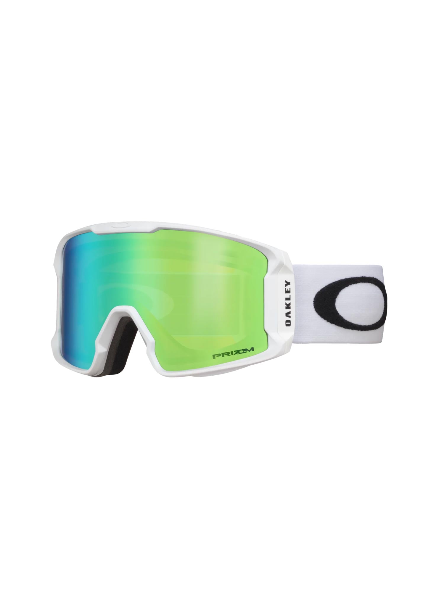Oakley Line Miner L snow goggle with white strap and jade lens