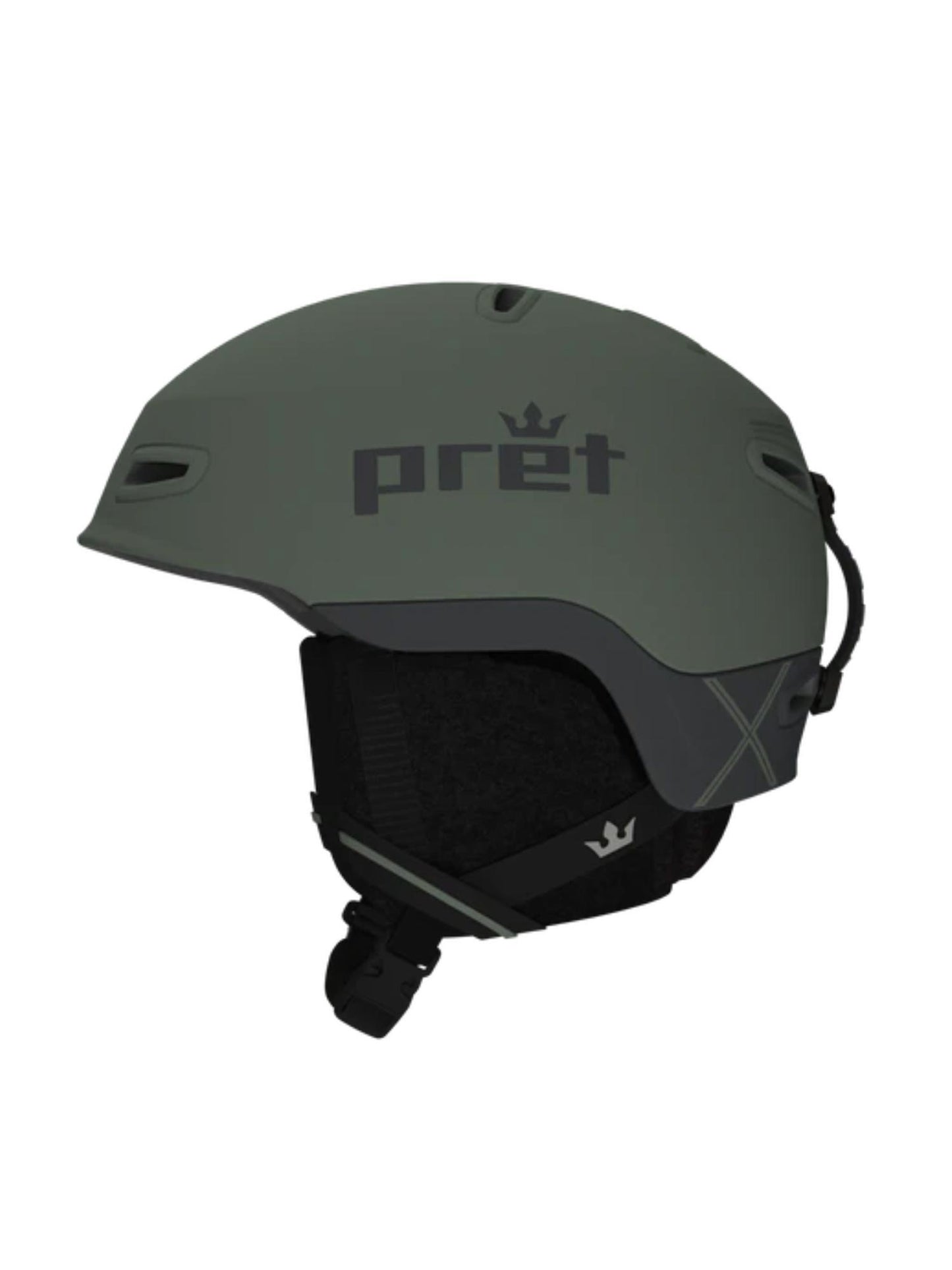 green and gray Pret Epic X ski helmet