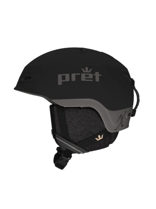 black and grey Pret Sol X ski helmet