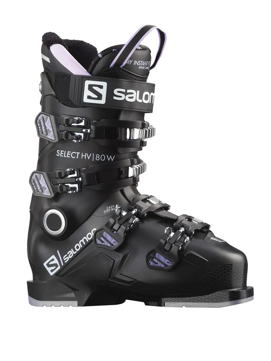 women's Salomon ski boots, black with purple accents