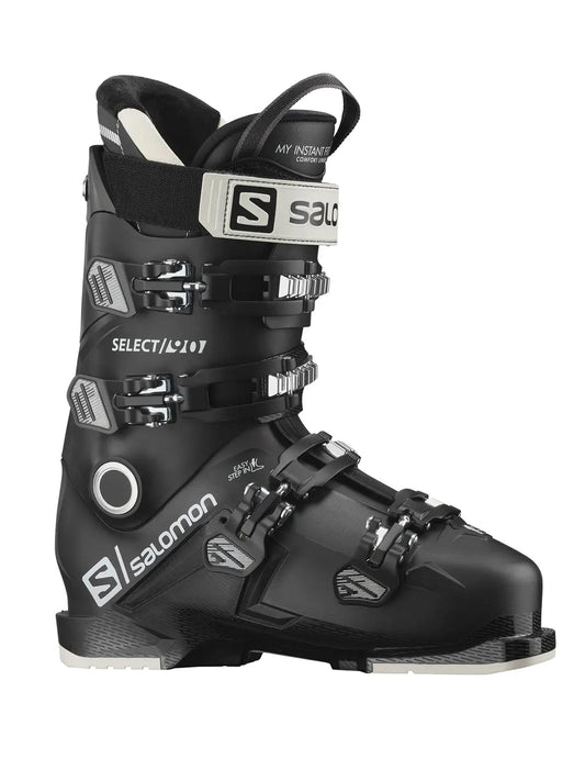 men's Salmon ski boots, black with off white accents