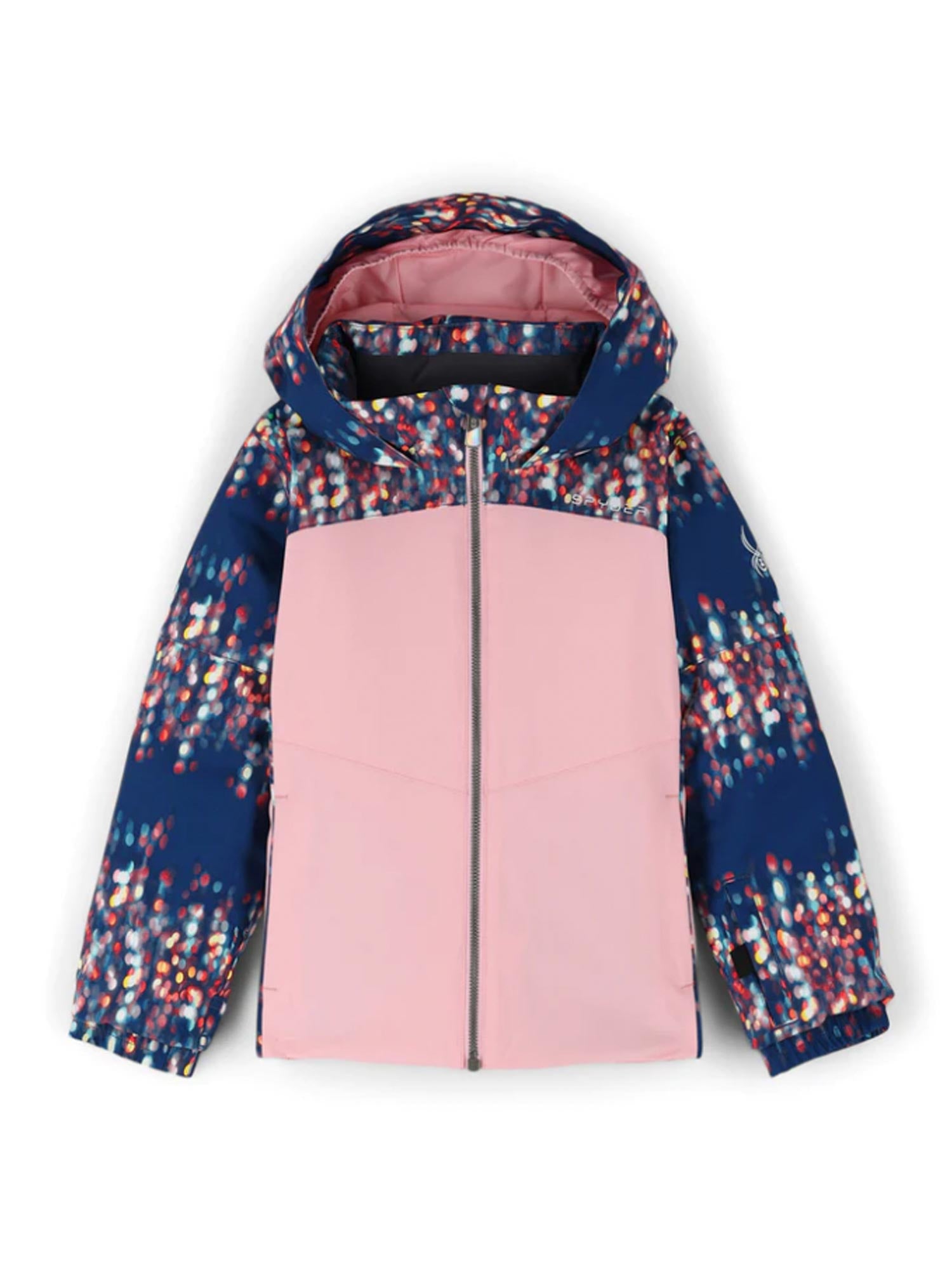 girls' Spyder ski jacket,  pink with sparkly pattern