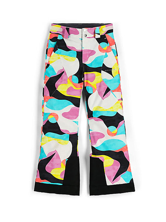 multicolored Spyder Olympia girls ski pants