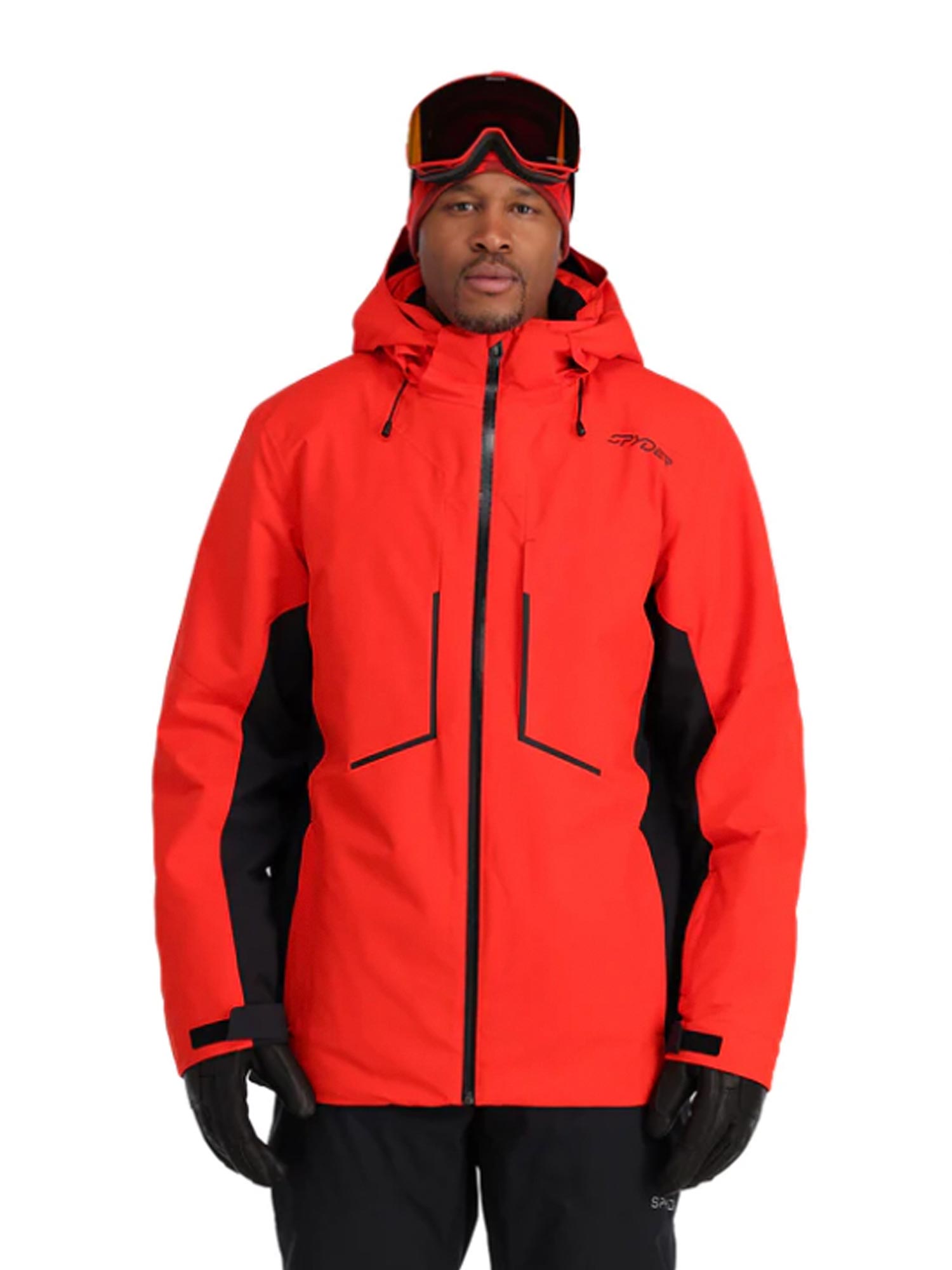 men's Spyder ski jacket, red with black accents